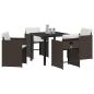 Preview: Garten Essgruppe 5 pcs Braun Poly-Rattan