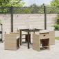 Preview: Garten Essgruppe 5 pcs Beige Poly-Rattan