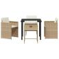 Preview: Garten Essgruppe 5 pcs Beige Poly-Rattan