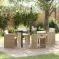 Preview: ARDEBO.de - Garten Essgruppe 5 pcs Beige Poly-Rattan