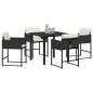 Preview: Garten Essgruppe 5 pcs Schwarz Poly-Rattan