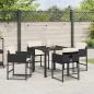 Preview: Garten Essgruppe 5 pcs Schwarz Poly-Rattan