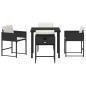 Preview: Garten Essgruppe 5 pcs Schwarz Poly-Rattan