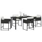 Preview: Garten Essgruppe 5 pcs Schwarz Poly-Rattan
