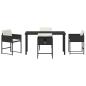 Preview: Garten Essgruppe 5 pcs Schwarz Poly-Rattan
