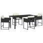 Preview: Garten Essgruppe 5 pcs Schwarz Poly-Rattan
