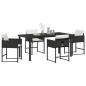 Preview: Garten Essgruppe 5 pcs Schwarz Poly-Rattan