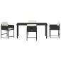 Preview: Garten Essgruppe 5 pcs Schwarz Poly-Rattan