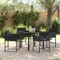 Preview: ARDEBO.de - Garten Essgruppe 5 pcs Schwarz Poly-Rattan