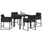 Preview: Garten Essgruppe 5 pcs Schwarz Poly-Rattan