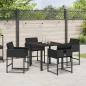 Preview: Garten Essgruppe 5 pcs Schwarz Poly-Rattan