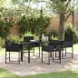 Preview: ARDEBO.de - Garten Essgruppe 5 pcs Schwarz Poly-Rattan