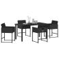 Preview: Garten Essgruppe 5 pcs Schwarz Poly-Rattan
