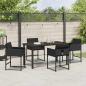 Preview: Garten Essgruppe 5 pcs Schwarz Poly-Rattan