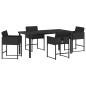 Preview: Garten Essgruppe 5 pcs Schwarz Poly-Rattan