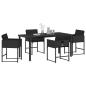 Preview: Garten Essgruppe 5 pcs Schwarz Poly-Rattan