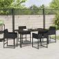 Preview: Garten Essgruppe 5 pcs Schwarz Poly-Rattan