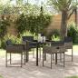 Preview: ARDEBO.de - Garten Essgruppe 5 pcs Grau Poly-Rattan