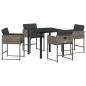 Preview: Garten Essgruppe 5 pcs Grau Poly-Rattan