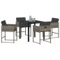 Preview: Garten Essgruppe 5 pcs Grau Poly-Rattan