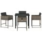Preview: Garten Essgruppe 5 pcs Grau Poly-Rattan