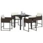 Preview: Garten Essgruppe 5 pcs Braun Poly-Rattan