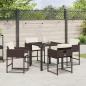 Preview: Garten Essgruppe 5 pcs Braun Poly-Rattan