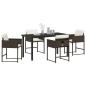 Preview: Garten Essgruppe 5 pcs Braun Poly-Rattan