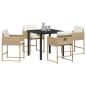 Preview: Garten Essgruppe 5 pcs Beige Poly-Rattan