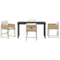 Preview: Garten Essgruppe 5 pcs Beige Poly-Rattan