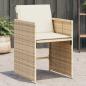 Preview: ARDEBO.de - Gartenstühle mit Kissen 4 Stk. Beige Poly Rattan