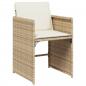 Preview: Gartenstühle mit Kissen 4 Stk. Beige Poly Rattan