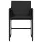 Preview: Gartenstühle mit Kissen 4 Stk. Schwarz Poly Rattan