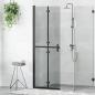 Preview: ARDEBO.de - Walk-in Duschwand Schwarz und dunkel-transparent 70 x 190 cm