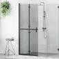 Preview: ARDEBO.de - Walk-in Duschwand Schwarz und dunkel-transparent 80 x 190 cm