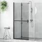 Preview: ARDEBO.de - Walk-in Duschwand Schwarz und dunkel-transparent 90 x 190 cm