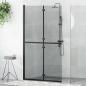 Preview: ARDEBO.de - Walk-in Duschwand Schwarz und dunkel-transparent 110 x 190 cm