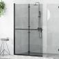 Preview: ARDEBO.de - Walk-in Duschwand Schwarz und dunkel-transparent 120 x 190 cm