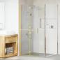 Preview: ARDEBO.de - Walk-in Duschwand Sonstiges Golden und Transparent 80 x 190 cm