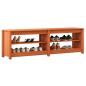 Preview: Schuhbank Wachsbraun 160 x 36,5 x 50 cm Massivholz Kiefer