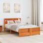 Preview: Bettgestell Wachsbraun 120 x 200 cm Massivholz Kiefer
