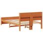Preview: Bettgestell Wachsbraun 140 x 190 cm Massivholz Kiefer