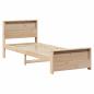 Preview: Bettgestell mit Kopfteil Braun 75 x 190 cm Massivholz Kiefer