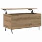 Preview: Couchtisch Eiche handwerklich 90 x 44.5 x 45 cm Holzwerkstoff