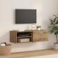 Preview: ARDEBO.de - TV-Schränk Eiche handwerklich 100.5 x 39 x 30 cm Holzwerkstoff