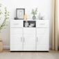 Preview: ARDEBO.de - Sideboard mit Schubladen Weiß 88.5 x 30.5 x 73 cm Holzwerkstoff