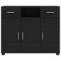 Preview: Sideboard mit Tür Schwarz 88.5 x 30.5 x 73 cm Holzwerkstoff