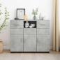 Preview: ARDEBO.de - Sideboard mit Tür Betongrau 88.5 x 30.5 x 73 cm Holzwerkstoff