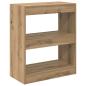 Preview: Bücherregal Eiche handwerklich 60 x 30 x 72 cm Holzwerkstoff