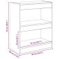 Preview: Bücherregal Eiche handwerklich 60 x 30 x 72 cm Holzwerkstoff